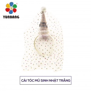 CÀI TÓC MŨ SINH NHẬT TRẮNG