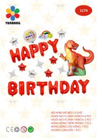 Bộ s&eacute;t happybirthday chi tiết khủng long mới nhất